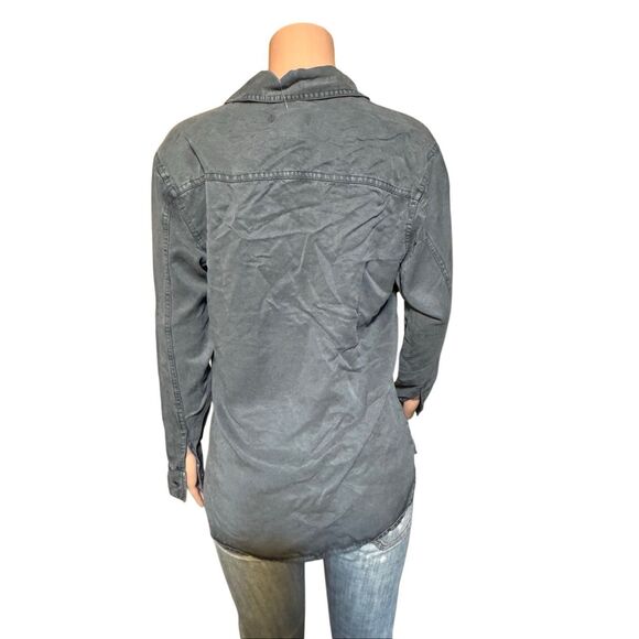 Pulp Women’s long sleeve tencel button-down gray shirt top M - Picture 3 of 6